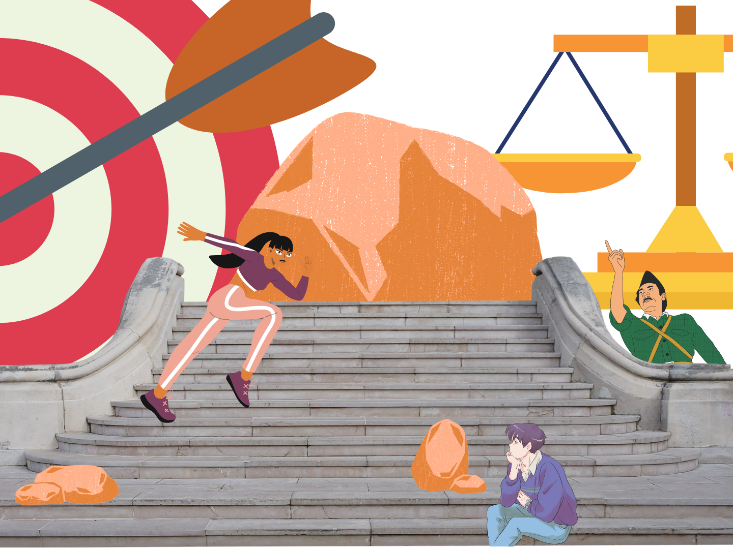 Ascendiendo por una escalera al cielo.