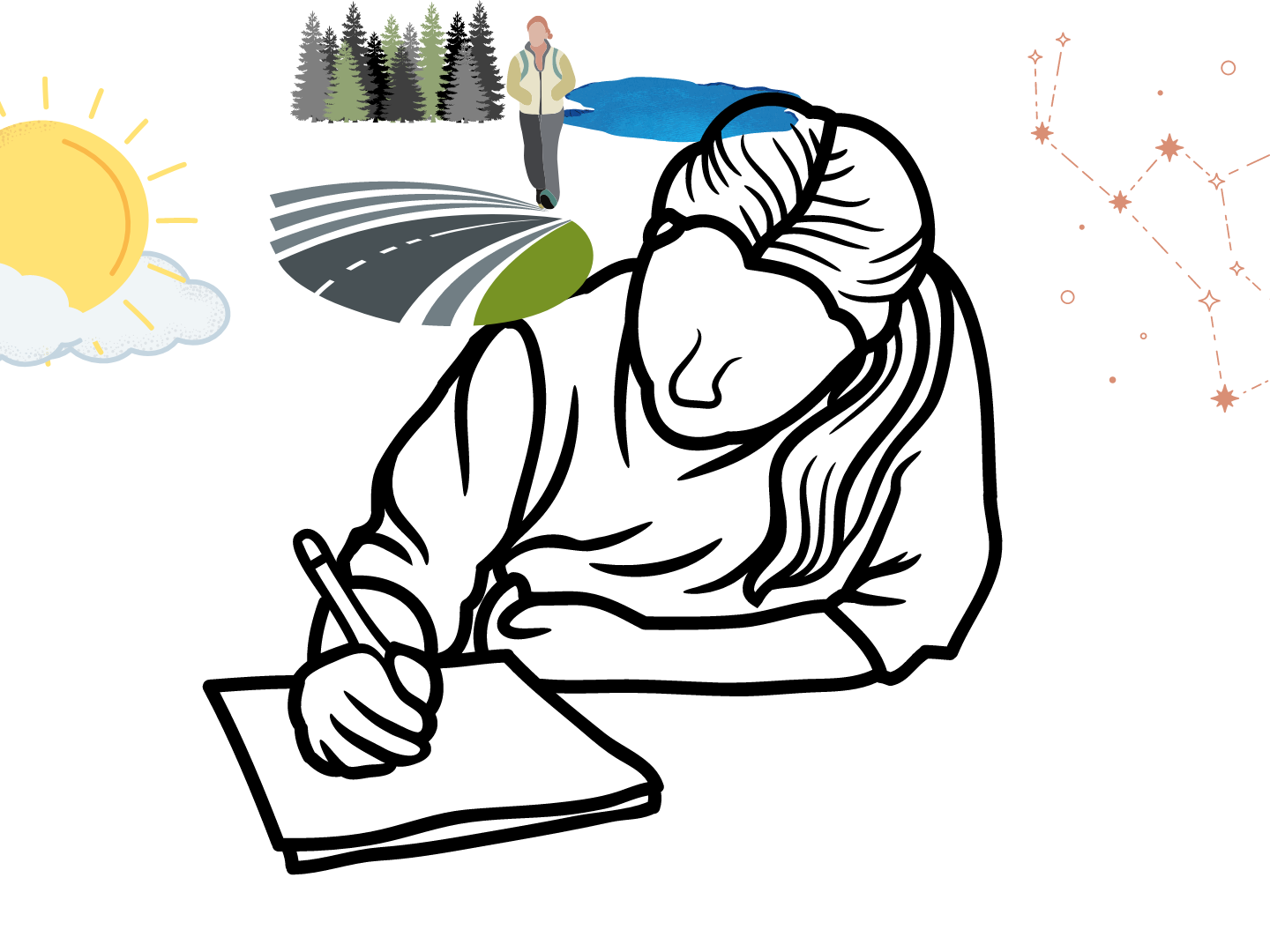 La hoja de papel en blanco.